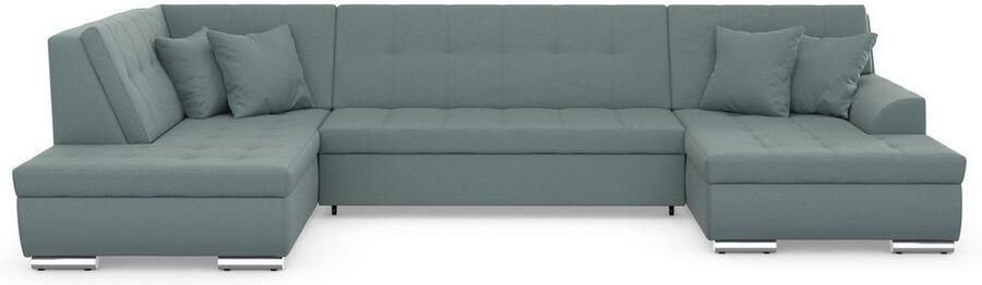 DOMO collection Zithoek Treviso inclusief sierkussen moderne stiksels XXL: B D H: 364 201 83 cm naar keuze met slaapfunctie in vele soorten bekleding ook in cord u-model - Foto 5