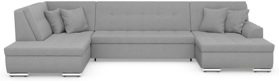 DOMO collection Zithoek Treviso inclusief sierkussen moderne stiksels XXL: B D H: 364 201 83 cm naar keuze met slaapfunctie in vele soorten bekleding ook in cord u-model - Foto 6