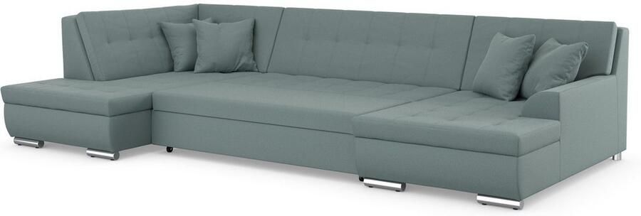 DOMO collection Zithoek Treviso inclusief sierkussen moderne stiksels XXL: B D H: 364 201 83 cm naar keuze met slaapfunctie in vele soorten bekleding ook in cord u-model - Foto 3