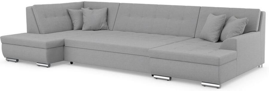 DOMO collection Zithoek Treviso inclusief sierkussen moderne stiksels XXL: B D H: 364 201 83 cm naar keuze met slaapfunctie in vele soorten bekleding ook in cord u-model - Foto 5