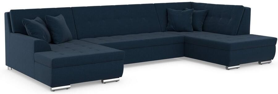 DOMO collection Zithoek Treviso inclusief sierkussen moderne stiksels XXL: B D H: 364 201 83 cm naar keuze met slaapfunctie in vele soorten bekleding ook in cord u-model - Foto 4