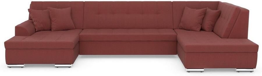 DOMO collection Zithoek Treviso inclusief sierkussen moderne stiksels XXL: B D H: 364 201 83 cm naar keuze met slaapfunctie in vele soorten bekleding ook in cord u-model - Foto 6