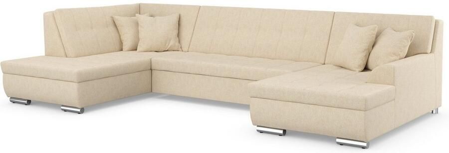 DOMO collection Zithoek Treviso inclusief sierkussen moderne stiksels XXL: B D H: 364 201 83 cm naar keuze met slaapfunctie in vele soorten bekleding ook in cord u-model - Foto 3