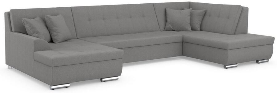 DOMO collection Zithoek Treviso inclusief sierkussen moderne stiksels XXL: B D H: 364 201 83 cm naar keuze met slaapfunctie in vele soorten bekleding ook in cord u-model - Foto 5