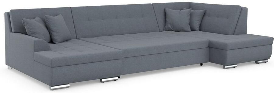 DOMO collection Zithoek Treviso inclusief sierkussen moderne stiksels XXL: B D H: 364 201 83 cm naar keuze met slaapfunctie in vele soorten bekleding ook in cord u-model - Foto 5