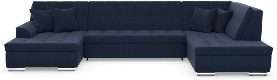 DOMO collection Zithoek Treviso inclusief sierkussen moderne stiksels XXL: B D H: 364 201 83 cm naar keuze met slaapfunctie in vele soorten bekleding ook in cord u-model - Foto 7