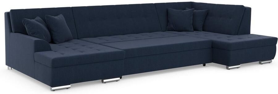 DOMO collection Zithoek Treviso inclusief sierkussen moderne stiksels XXL: B D H: 364 201 83 cm naar keuze met slaapfunctie in vele soorten bekleding ook in cord u-model - Foto 6