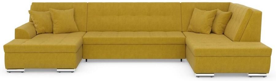 DOMO collection Zithoek Treviso inclusief sierkussen moderne stiksels XXL: B D H: 364 201 83 cm naar keuze met slaapfunctie in vele soorten bekleding ook in cord u-model - Foto 7