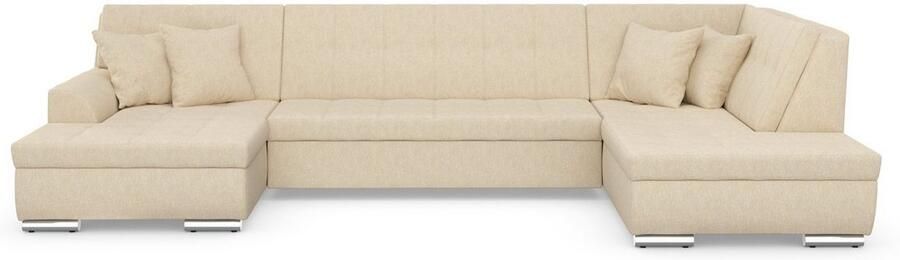 DOMO collection Zithoek Treviso inclusief sierkussen moderne stiksels XXL: B D H: 364 201 83 cm naar keuze met slaapfunctie in vele soorten bekleding ook in cord u-model - Foto 5