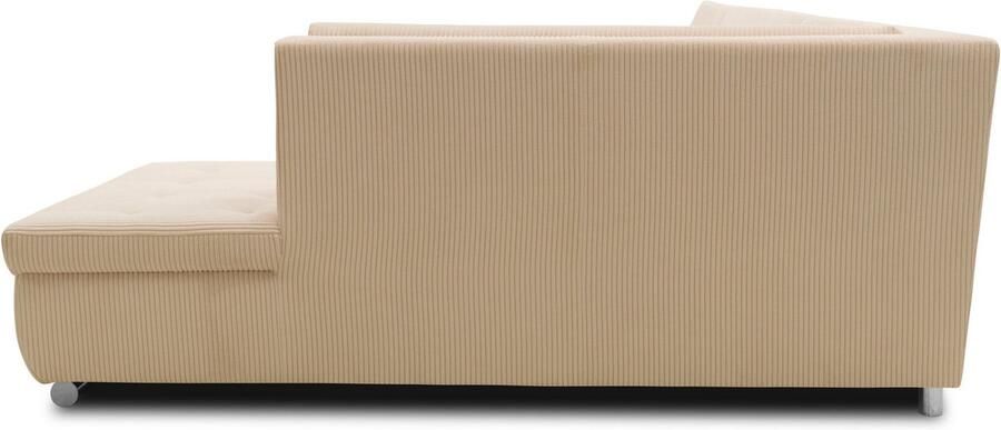 DOMO collection Zithoek Treviso inclusief sierkussen moderne stiksels XXL: B D H: 364 201 83 cm naar keuze met slaapfunctie in vele soorten bekleding ook in cord u-model - Foto 5