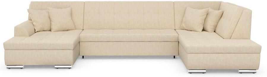 DOMO collection Zithoek Treviso inclusief sierkussen moderne stiksels XXL: B D H: 364 201 83 cm naar keuze met slaapfunctie in vele soorten bekleding ook in cord u-model - Foto 6