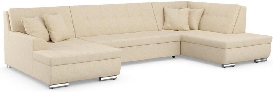 DOMO collection Zithoek Treviso inclusief sierkussen moderne stiksels XXL: B D H: 364 201 83 cm naar keuze met slaapfunctie in vele soorten bekleding ook in cord u-model - Foto 5