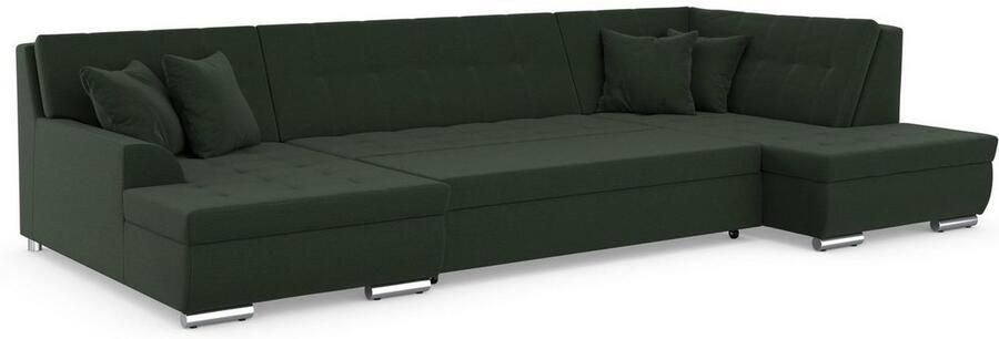 DOMO collection Zithoek Treviso inclusief sierkussen moderne stiksels XXL: B D H: 364 201 83 cm naar keuze met slaapfunctie in vele soorten bekleding ook in cord u-model - Foto 4