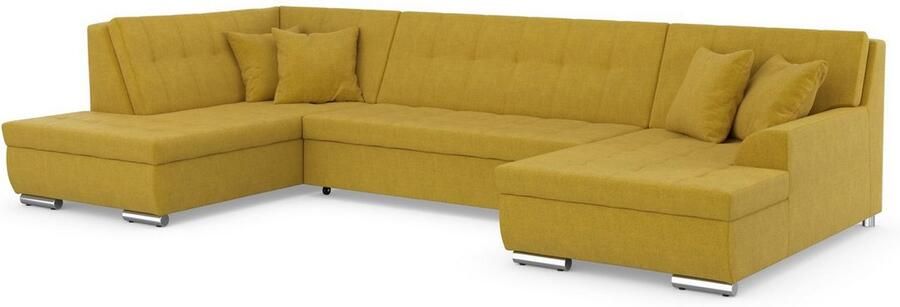 DOMO collection Zithoek Treviso inclusief sierkussen moderne stiksels XXL: B D H: 364 201 83 cm naar keuze met slaapfunctie in vele soorten bekleding ook in cord u-model - Foto 3