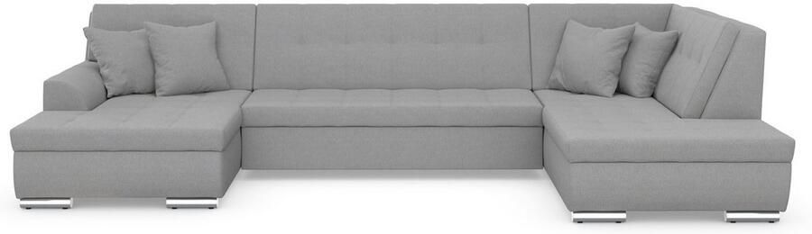 DOMO collection Zithoek Treviso inclusief sierkussen moderne stiksels XXL: B D H: 364 201 83 cm naar keuze met slaapfunctie in vele soorten bekleding ook in cord u-model - Foto 5