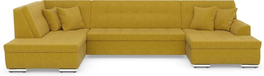 DOMO collection Zithoek Treviso inclusief sierkussen moderne stiksels XXL: B D H: 364 201 83 cm naar keuze met slaapfunctie in vele soorten bekleding ook in cord u-model - Foto 5