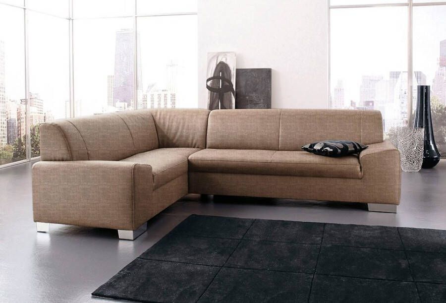 DOMO collection Hoekbank Alisson tijdloos ontwerp platte armleuningen L-vorm