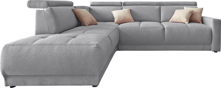 DOMO collection Hoekbank Ava moderne zitstiksels met mooie dubbele naad comfortabel L-vorm met ottomane inclusief veren optioneel met hoofdeinde verstellingen - Foto 2