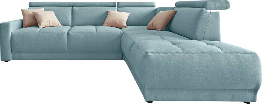 DOMO collection Hoekbank Ava moderne zitstiksels met mooie dubbele naad comfortabel L-vorm met ottomane inclusief veren optioneel met hoofdeinde verstellingen - Foto 2