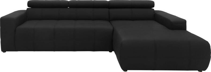 DOMO collection Hoekbank Brandon B D H: 289 177 80 cm keuze met zitdiepteverstelling L-vorm