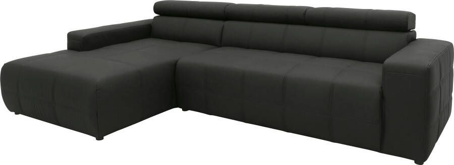 DOMO collection Hoekbank Brandon B D H: 289 177 80 cm keuze met zitdiepteverstelling L-vorm