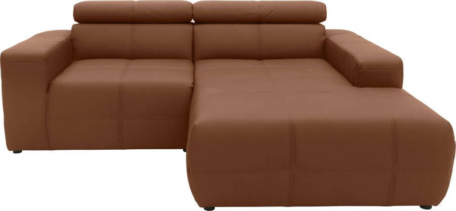 DOMO collection Hoekbank Brandon kleine Ausführung B T H: 214 100 80 cm Met verstelbare hoofdsteun ook in leer en cord