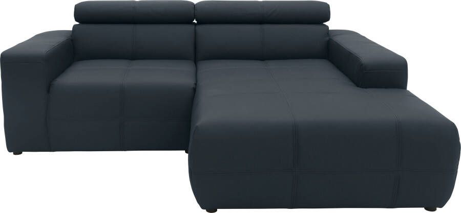 DOMO collection Hoekbank Brandon B T H: 214 100 80 cm L-vorm Met verstelbare hoofdsteun ook in leer en cord L-model - Foto 5