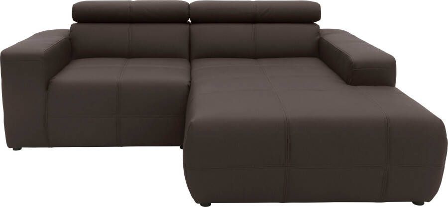 DOMO collection Hoekbank Brandon B T H: 214 100 80 cm L-vorm Met verstelbare hoofdsteun ook in leer en cord L-model - Foto 5