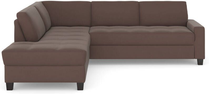 DOMO collection Hoekbank Florentina tijdloos en elegant zitnaden als designelement L-vorm keuze met slaapfunctie met contrastnaad comfortabele zithoogte 47 cm