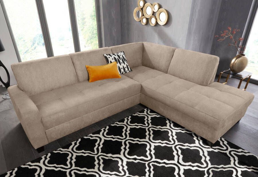 DOMO collection Hoekbank Florentina tijdloos en elegant zitnaden als designelement L-vorm keuze met slaapfunctie met contrastnaad comfortabele zithoogte 47 cm - Foto 7