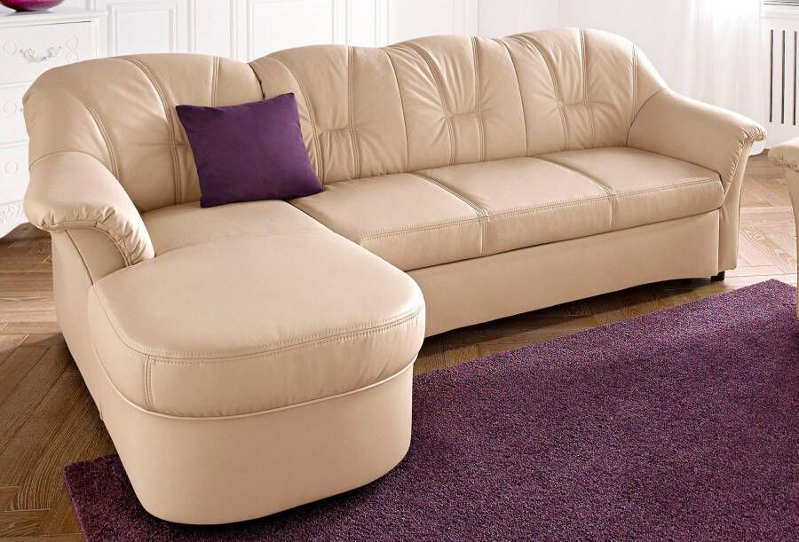 DOMO collection Hoekbank Flores slaapbank B D H: 233 142 86 cm L-vorm naar keuze met slaapfunctie naar keuze met binnenvering ook in leer