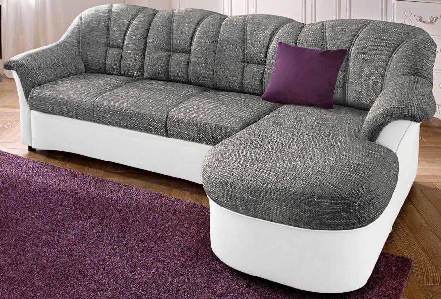 DOMO collection Hoekbank Flores slaapbank B D H: 233 142 86 cm L-vorm naar keuze met slaapfunctie naar keuze met binnenvering ook in leer