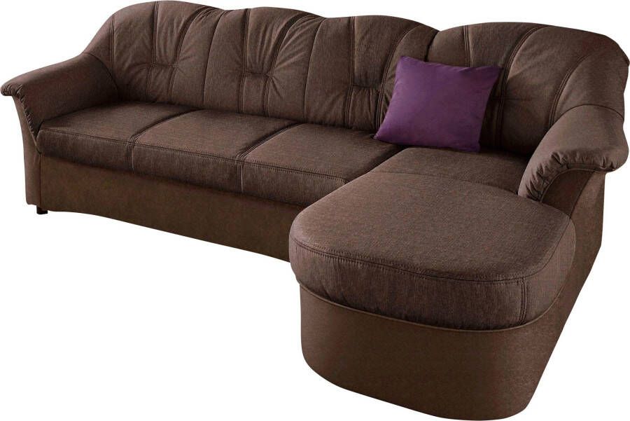 DOMO collection Hoekbank Flores slaapbank B D H: 233 142 86 cm L-vorm naar keuze met slaapfunctie naar keuze met binnenvering ook in leer - Foto 5