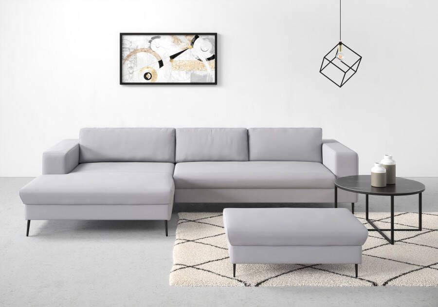 DOMO collection Hoekbank Modica tijdloos en elegant L-vorm moderne uitstraling met extra brede chaise longue ook in corduroy - Foto 7