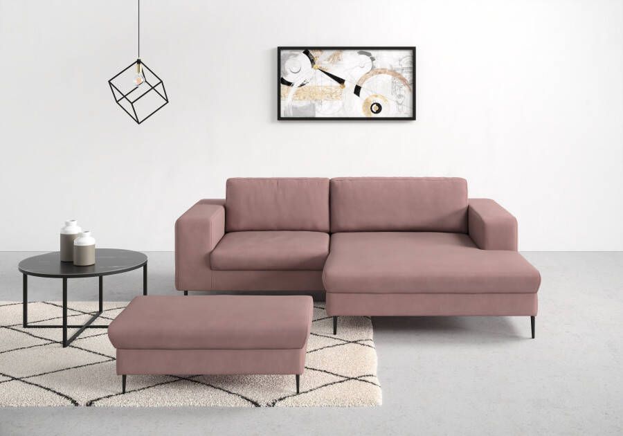 DOMO collection Hoekbank Modica compact en elegant breedte 244 L-vorm moderne uitstraling met extra brede chaise longue ook in corduroy - Foto 9