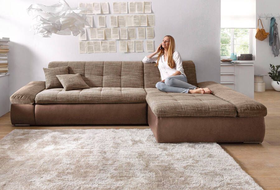 DOMO collection Hoekbank Moric Schlafsofa B T H 300 172 80 cm auch in Cord L-Form XXL-formaat optioneel ook met slaapbank functie en verstelling armleuning - Foto 2