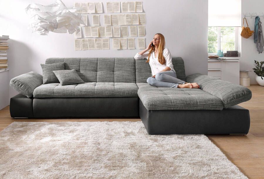 DOMO collection Hoekbank Moric Schlafsofa B T H 300 172 80 cm auch in Cord L-Form XXL-formaat optioneel ook met slaapbank functie en verstelling armleuning - Foto 8