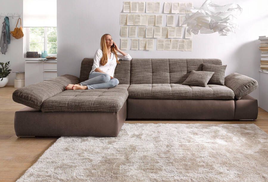 DOMO collection Hoekbank Moric Schlafsofa B T H 300 172 80 cm auch in Cord L-Form XXL-formaat optioneel ook met slaapbank functie en verstelling armleuning - Foto 5