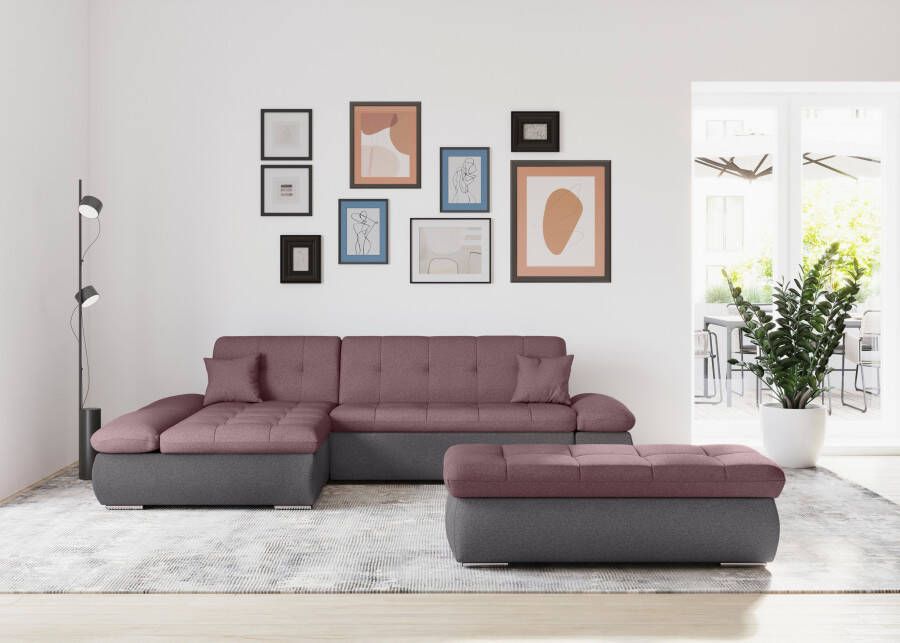 DOMO collection Hoekbank Moric Schlafsofa B T H 300 172 80 cm auch in Cord L-Form XXL-formaat optioneel ook met slaapbank functie en verstelling armleuning - Foto 7