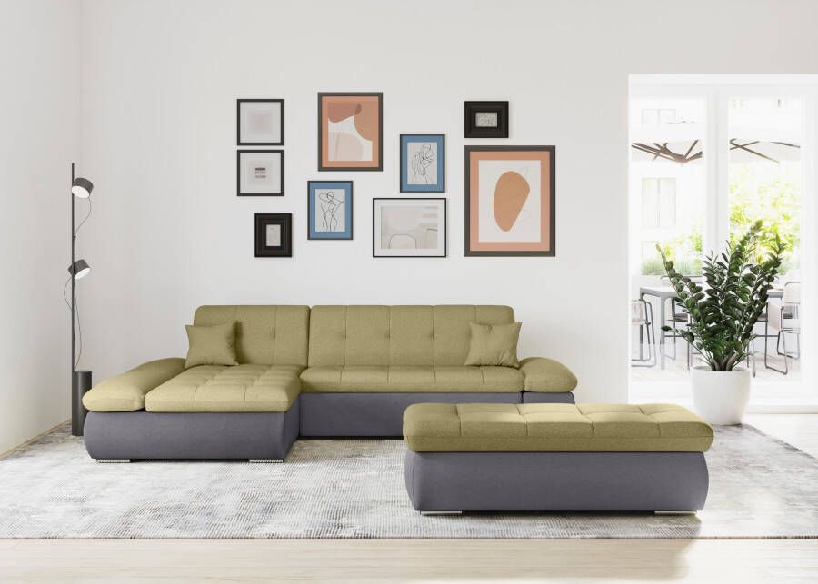 DOMO collection Hoekbank Moric Schlafsofa B T H 300 172 80 cm auch in Cord L-Form XXL-formaat optioneel ook met slaapbank functie en verstelling armleuning - Foto 11