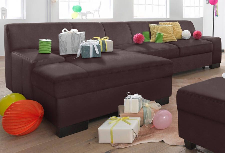 DOMO collection Hoekbank Norma elegant en modern met platte armleuningen L-vorm