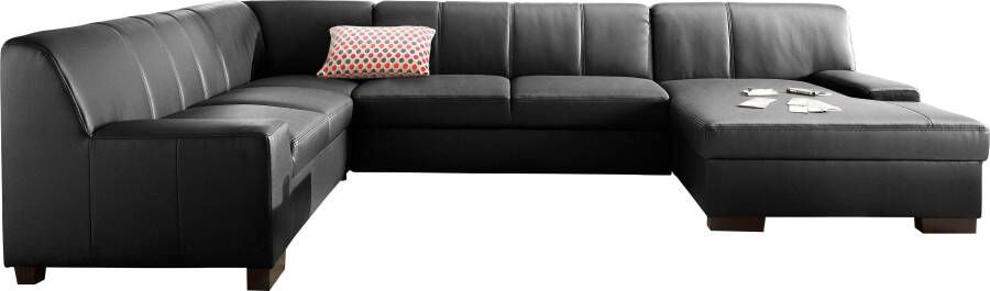 DOMO collection Zithoek Norma met kunstleer of leren bekleding veel ruimte tijdloos & elegant