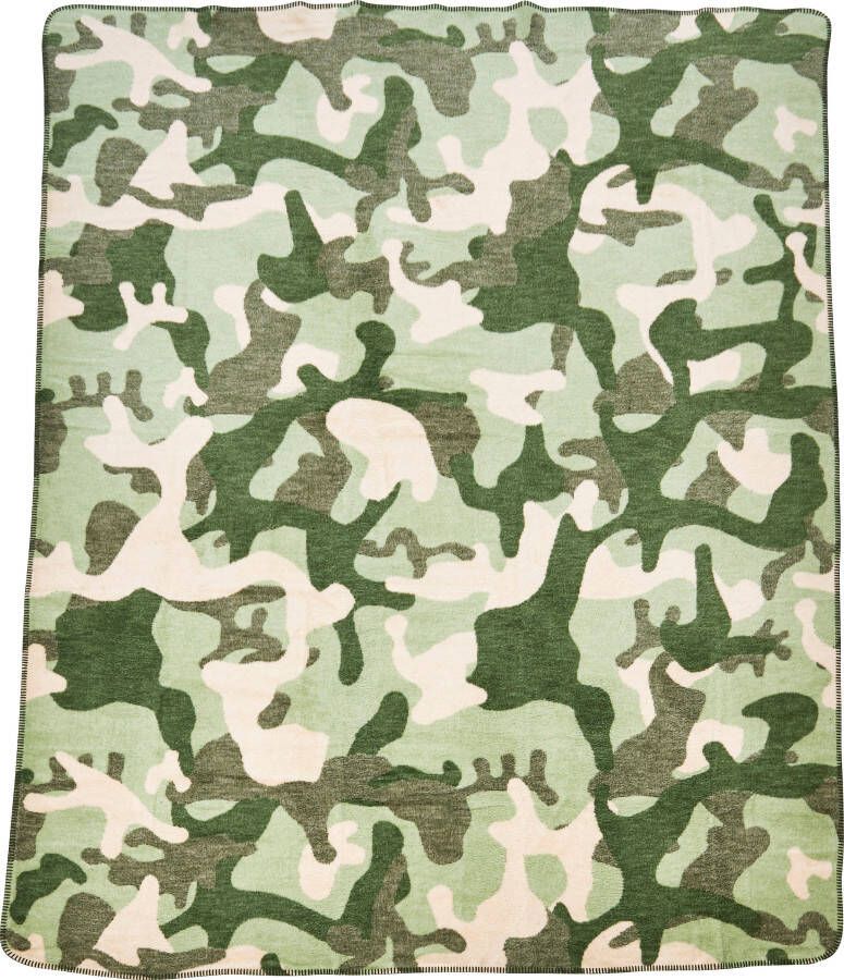 Done. Deken Camouflage Deken met insluitende siernaad knuffeldeken - Foto 4
