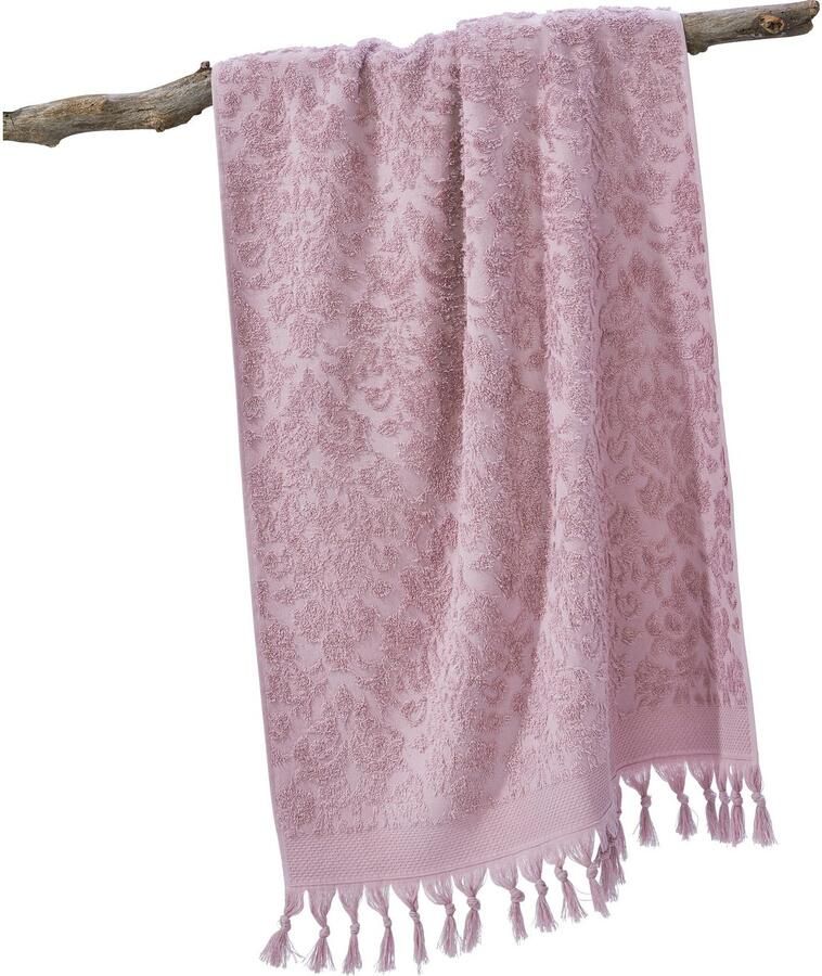 Done. Douchelaken Provence ORNAMENTS Unikleurig ornamenten met franje (1 stuk)