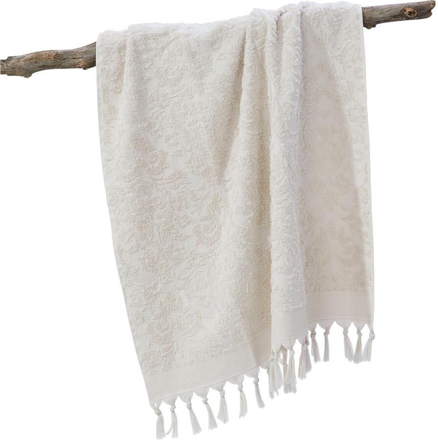 Done. Douchelaken Provence ORNAMENTS Unikleurig ornamenten met franje (1 stuk)