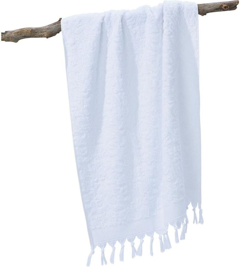 Done. Douchelaken Provence ORNAMENTS Unikleurig ornamenten met franje (1 stuk)