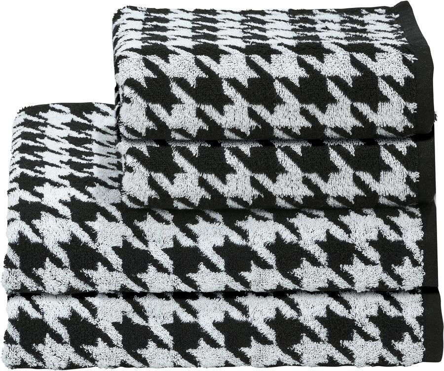 Done. Handdoekenset DAILY SHAPES BIRD 2x handdoeken & 2x douchehanddoeken jacquardweefsel modern patroon (set 4 stuks) - Foto 2