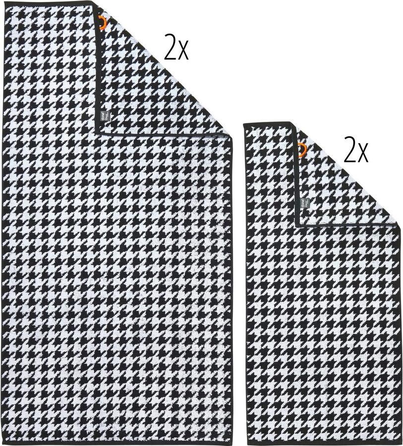 Done. Handdoekenset DAILY SHAPES BIRD 2x handdoeken & 2x douchehanddoeken jacquardweefsel modern patroon (set 4 stuks)