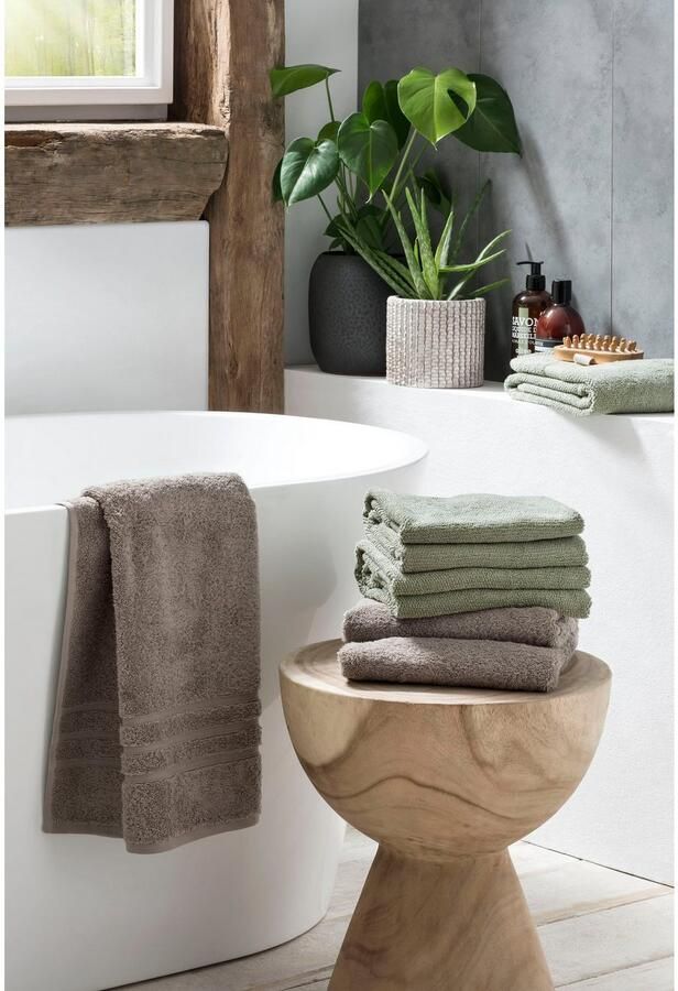 Done. Handdoekenset Daily uni Unikleurig absorberende walk-badstof (set 4 stuks)