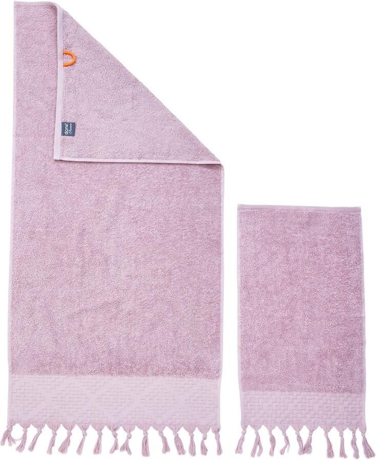 Done. Handdoekenset Provence BOHÉME Uni-kleuren Boho-stijl rand verschillende setvarianten verkrijgbaar (set 4 stuks) - Foto 2